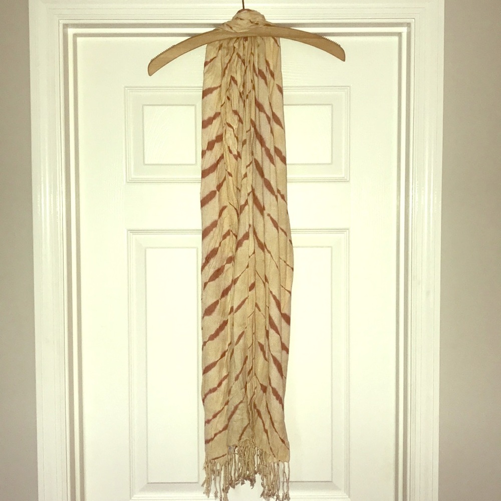 Neutral cream & rust colored scarf